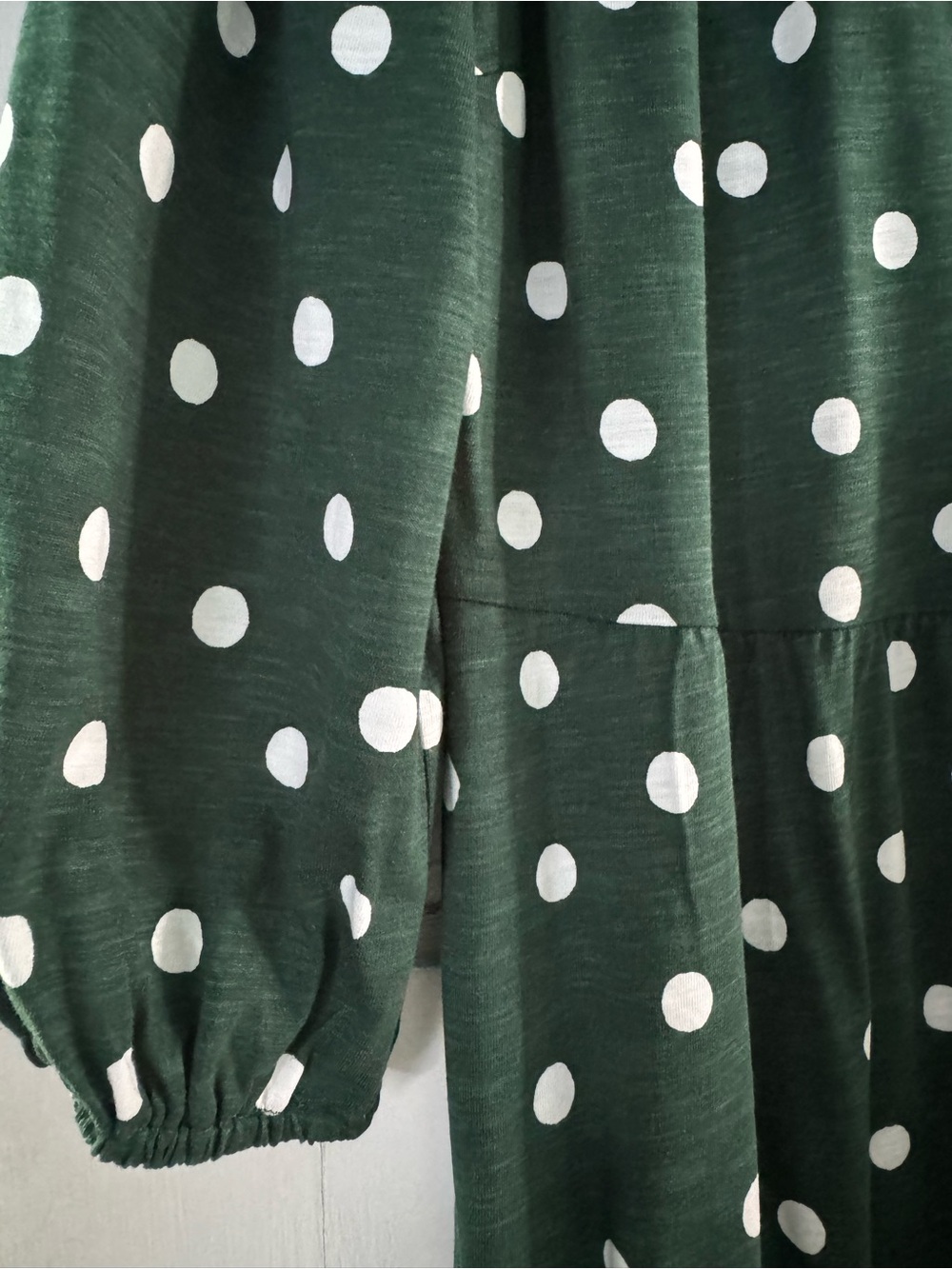 Boden Forest Green White Polka Dot Midi Dress with pockets - Picture 5 of 6